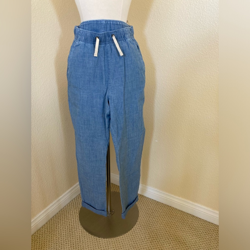 NWT J. Crew Boys Chambray Pull on pants Size 16 100% cotton